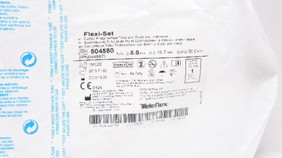 Teleflex 504580 Flexi-Set Endotracheal Tube & Stylet 8.0 ID x 10.7 OD x30.0mm(x)